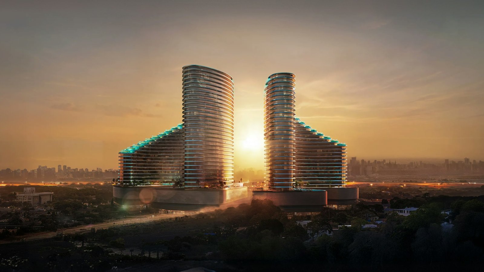 Binghatti Skyflame — Majan aerial view